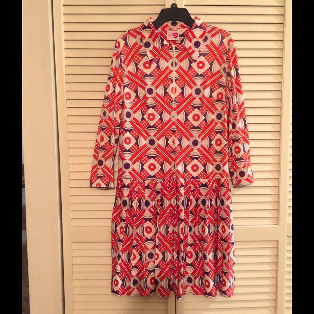Vintage 1960s Nancy Valentine  drop-waist dress